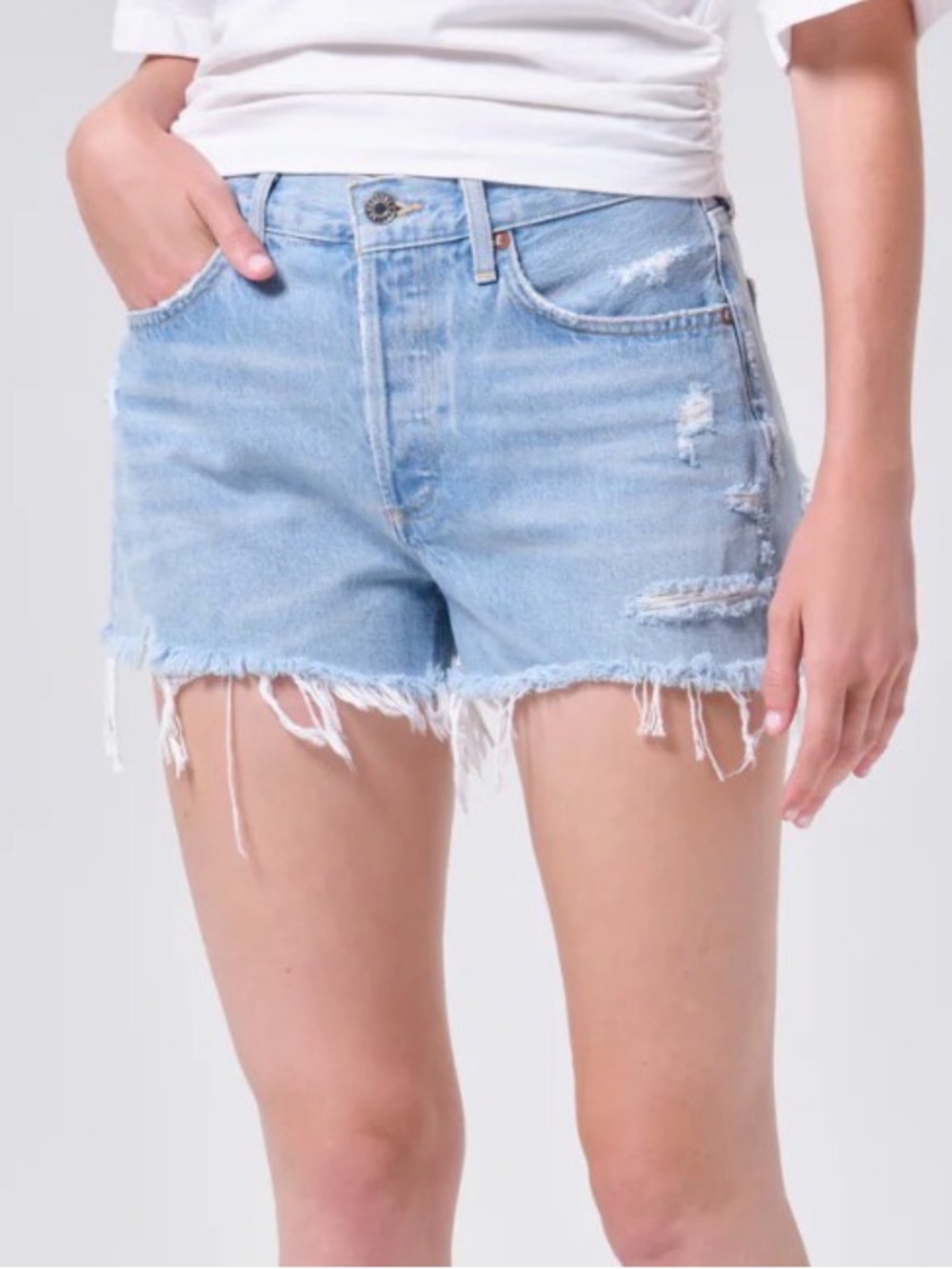 AGOLDE Light Blue Parker Denim Shorts - Size 23